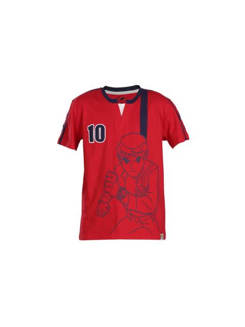 Ben 10 Boys Red Printed T-shirt