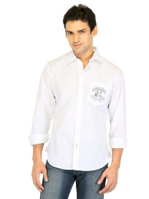 United Colors of Benetton Men Light White Shirts