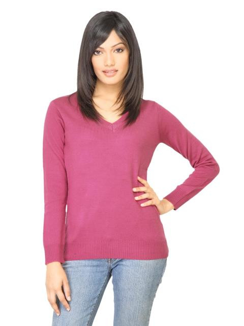 Jealous 21 Women Solid Pink Sweater