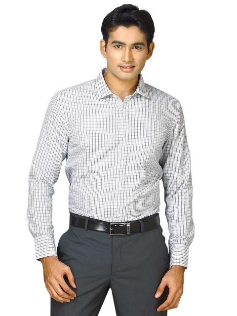 John Miller Men white grey check Black Shirts