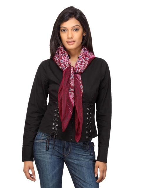 Femella Women Printed Red Scarf