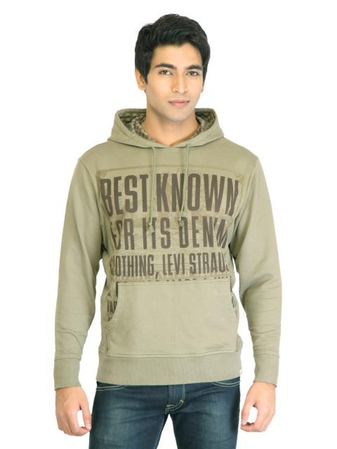 Levis Men Printed Olive Sweatshirts
