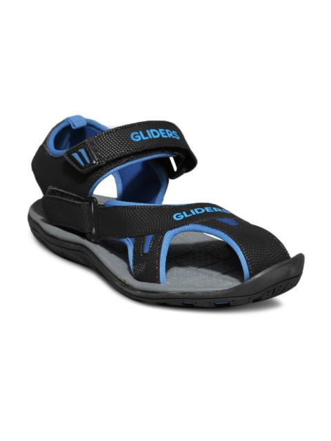 Gliders Men Black Sandals