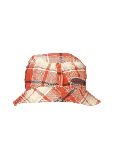 Probase Women Checked Orange & Red Cap
