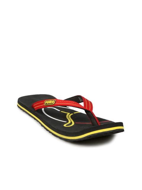 Puma Men's Neon Cat Black Yellow Flip Flop