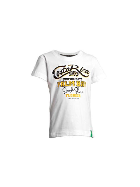 Gini and Jony Boys White Printed T-shirt