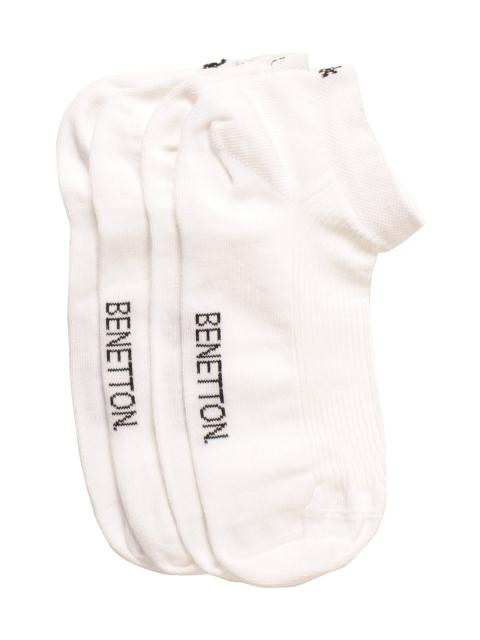 United Colors of Benetton Men Pack of 2 White Socks