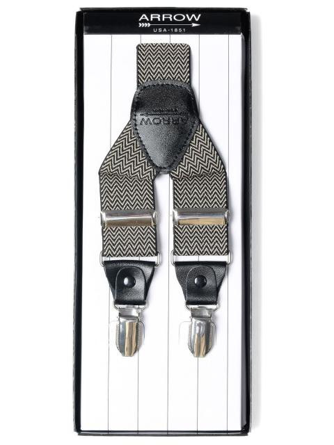 Arrow Men Black & Beige Suspenders