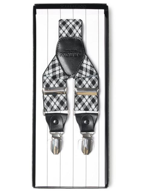 Arrow Men Black & White Suspenders