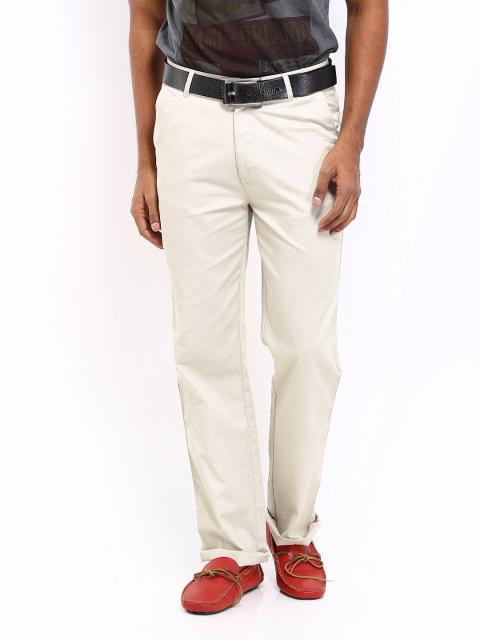 Basics Men Beige New Improved Fit Trousers