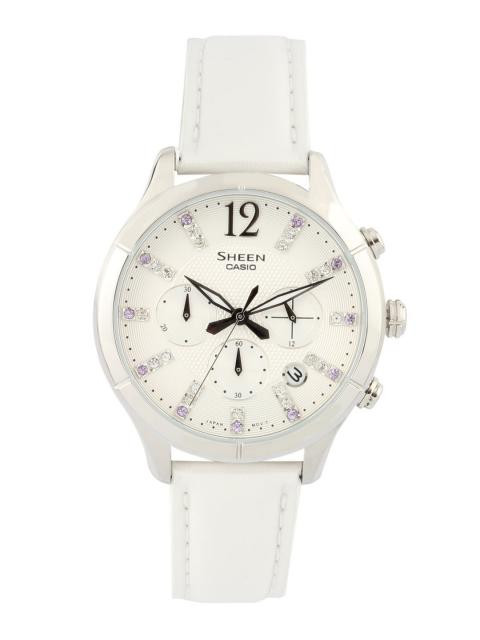 CASIO Sheen Women White Dial Chronograph Watch SX038 SHE-5020L-7ADR