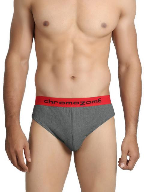 Chromozome Men Charcoal Melange Briefs