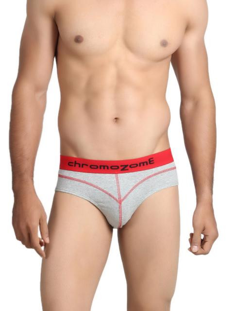 Chromozome Men Grey Melange Briefs