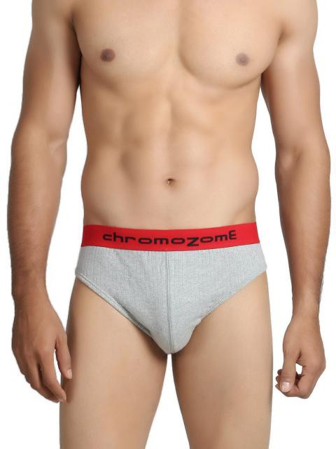Chromozome Men Grey Melange Briefs