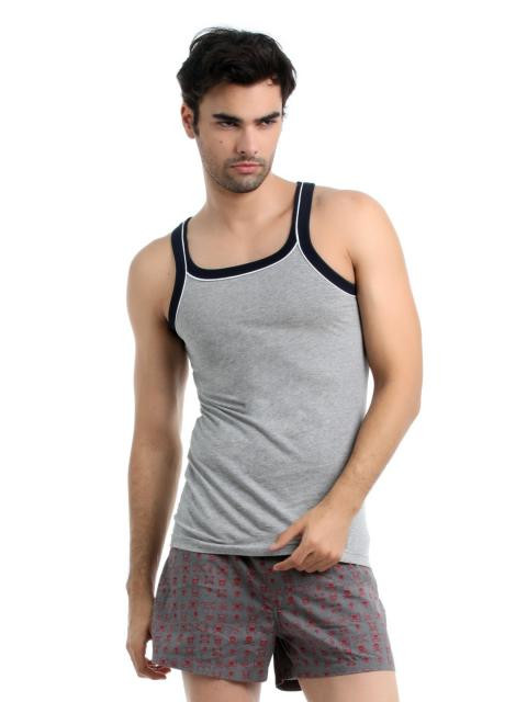 Chromozome Men Grey Melange Innerwear Vest