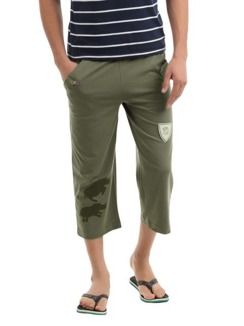 Do u speak green Men Olive 3/4th Pant