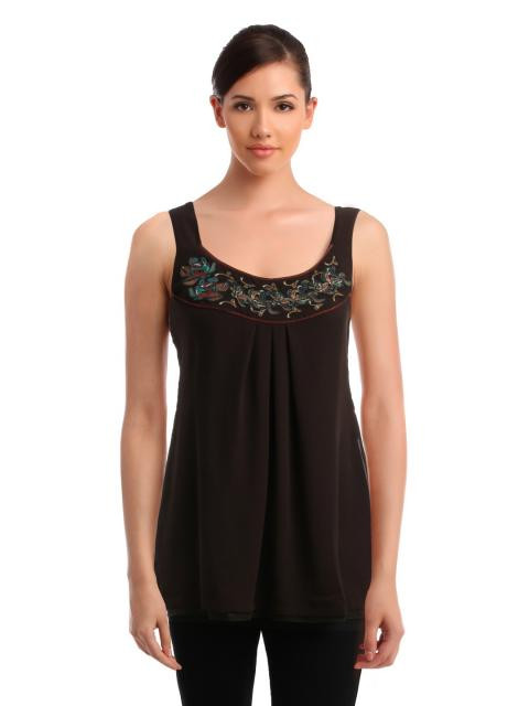 Elle Women Brown Tunic