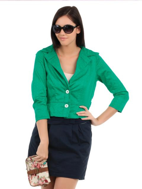 Elle Women Green Retro Jacket