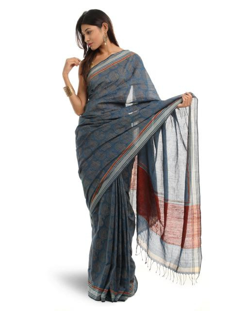 Fabindia Maroon Sari