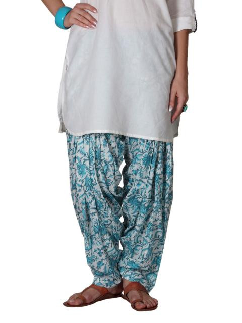 Fabindia Women White Printed Patiala