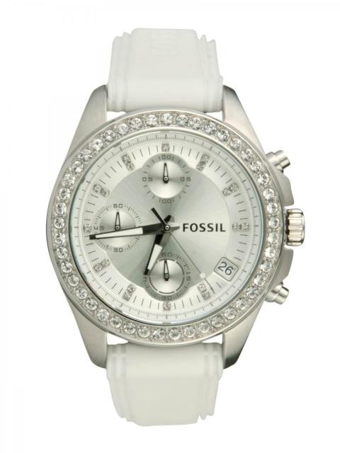 Fossil Women Silver-Toned Dial Chronograph Watch ES2883