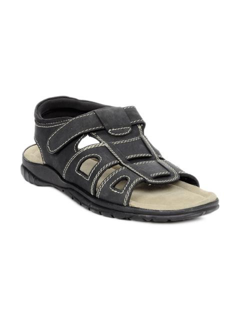Gliders Men Black Sandals