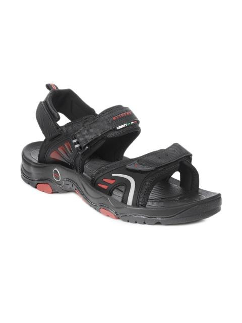 Gliders Men Black Sandals