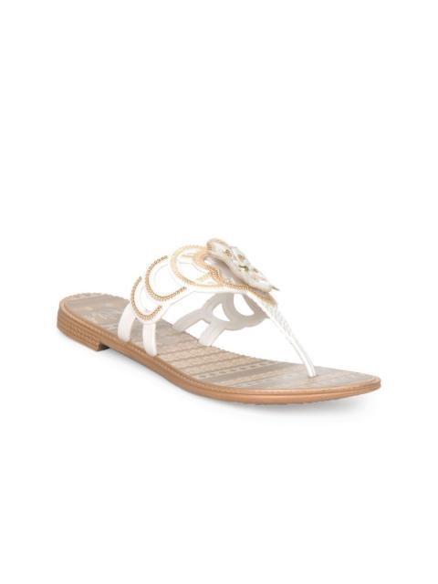 Grendha Women White & Brown Flats