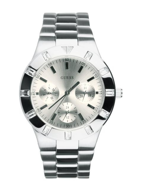 Guess Women Chronograph Silver-Toned Dial Watch W11610L1