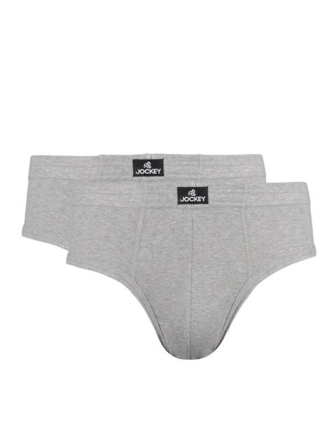 Jockey ELANCE Men Grey Melange Pack of 2 Briefs 1009