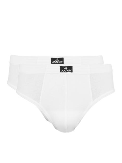 Jockey ELANCE Men Pack of 2 White Briefs 1009