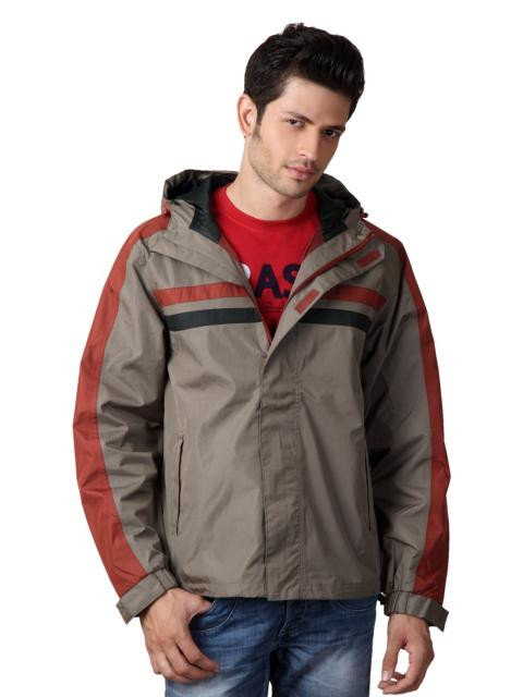 Just Natural Men Brown Rain Jacket