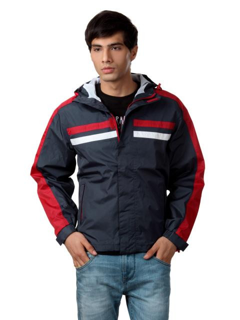 Just Natural Men Navy Blue Rain Jacket