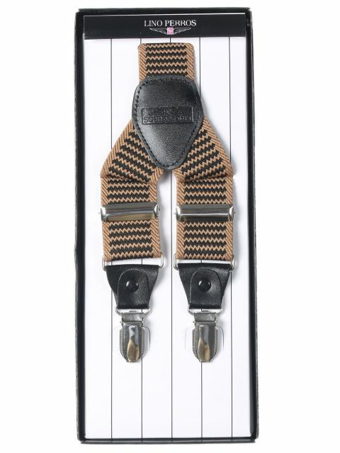Lino Perros Men Black & Brown Suspenders