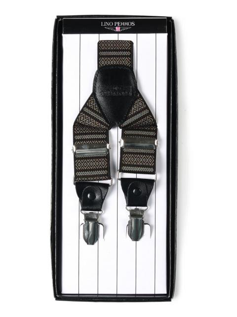 Lino Perros Men Black Suspenders