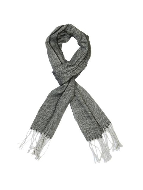 Lino Perros Men  Grey Striped Scarf