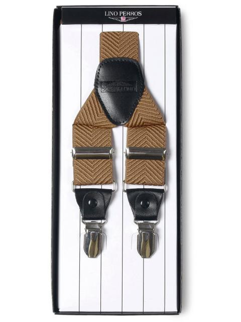 Lino Perros Men Light Brown Suspenders