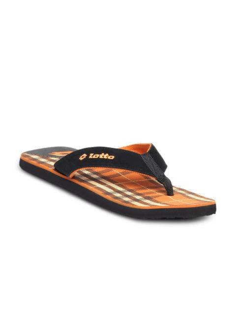 Lotto Men Black Flip Flops