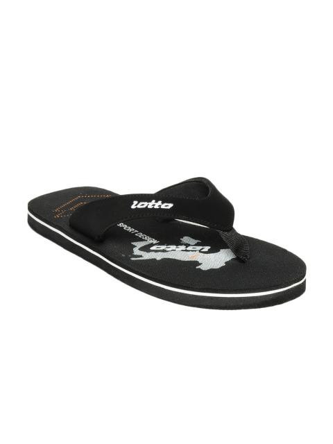 Lotto Men Black Flip Flops
