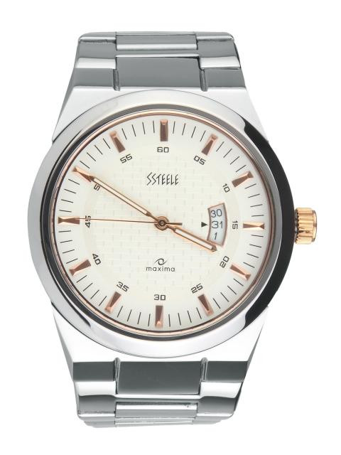 Maxima Men Off White Dial Watch
