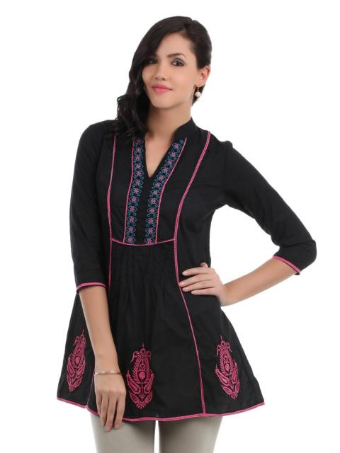 Mumbai Slang Women Black Kurti