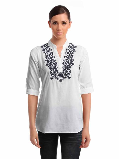 Mumbai Slang Women White Kurti