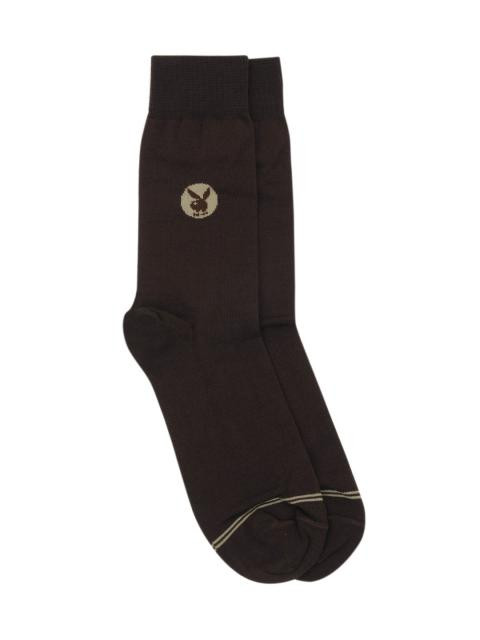 Playboy Men Brown Socks