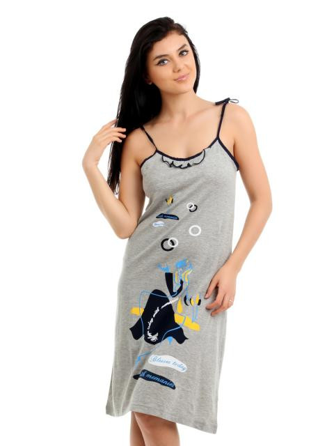 Red Rose Women Grey Nightdress