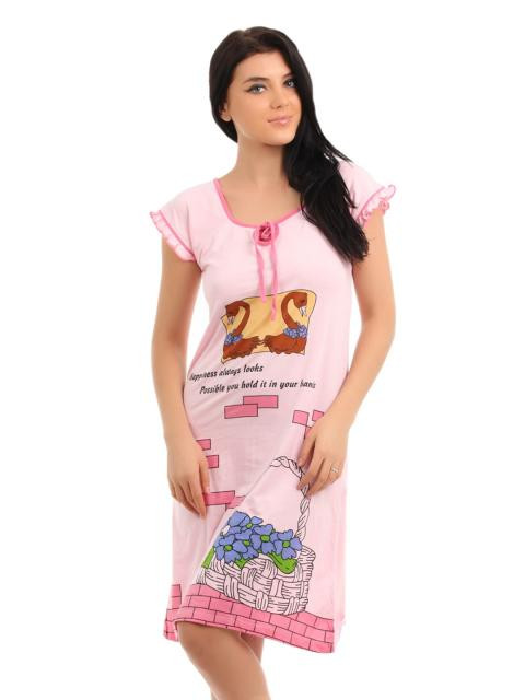 Red Rose Women Pink Nightdress