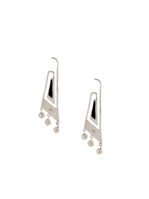 Rreverie Silver & White Earrings