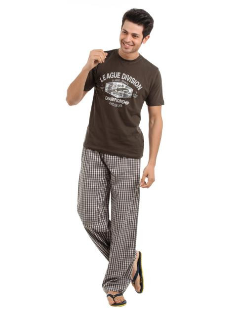 SDL by Sweet Dreams Men Brown Pyjama Set