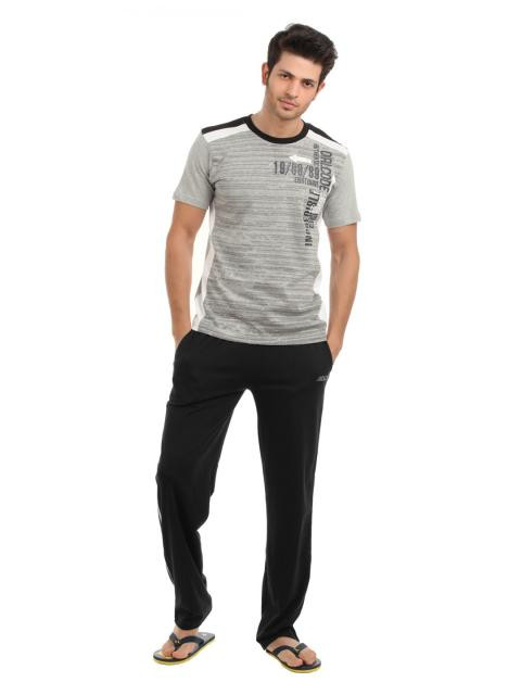 SDL by Sweet Dreams Men Grey & Black Pyjama Set