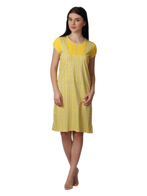 SDL by Sweet Dreams Women Yellow Nightdress