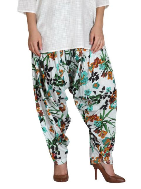 Shree Women White Printed Patiala